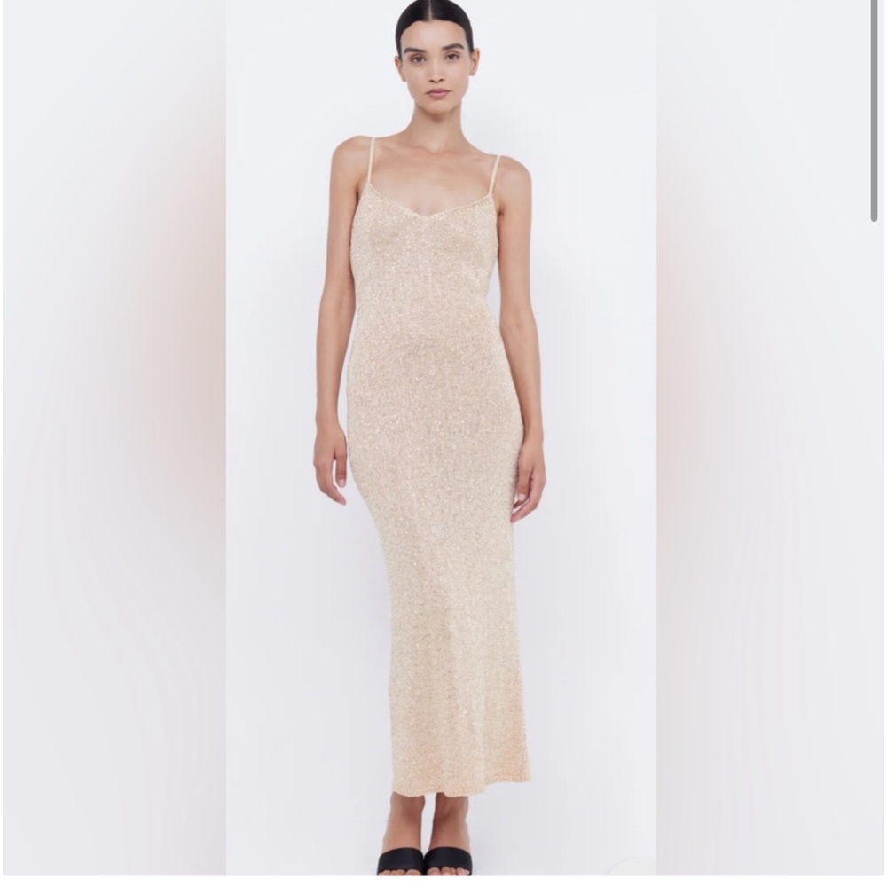 Bec and bridge Sadie knit gold sequin dress